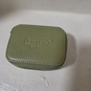 Coach Green Leather Coin Pouch
